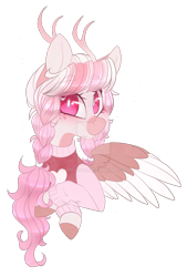 Size: 1280x1894 | Tagged: safe, artist:furtoodie, derpibooru import, oc, oc:musa, deer, deer pony, original species, peryton, bust, deviantart watermark, female, obtrusive watermark, portrait, simple background, solo, transparent background, watermark