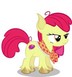 Size: 952x1024 | Tagged: safe, artist:6hellboy9, derpibooru import, apple bloom, earth pony, pony, g4, female, filly, foal, infection au, redesign, simple background, solo, transparent background