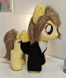 Size: 1268x1499 | Tagged: safe, artist:epicrainbowcrafts, derpibooru import, pegasus, pony, alex gaskarth, all time low, clothes, colt, commission, foal, frown, irl, jacket, male, photo, plushie, ponified, shirt, solo, species swap, spread wings, standing, tail, tail feathers, undershirt, wings