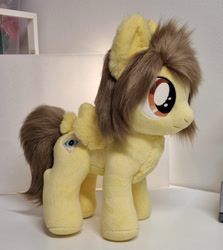 Size: 1210x1358 | Tagged: safe, artist:epicrainbowcrafts, derpibooru import, pegasus, pony, alex gaskarth, all time low, colt, commission, foal, frown, irl, male, photo, plushie, ponified, solo, species swap, spread wings, standing, tail, tail feathers, wings