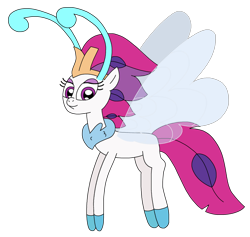 Size: 2282x2165 | Tagged: safe, artist:supahdonarudo, derpibooru import, queen novo, breezie, g4, antennae, breeziefied, simple background, solo, species swap, transparent background, transparent wings, wings