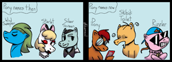 Size: 1061x380 | Tagged: safe, artist:kharmacal, derpibooru import, earth pony, boomer humor, caption, comic, image macro, text