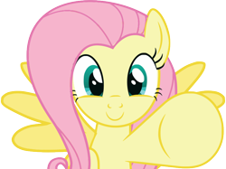 Size: 798x598 | Tagged: safe, artist:wiiyeswiiuno, derpibooru import, fluttershy, pegasus, pony, g4, cute, female, fourth wall, looking at you, mare, raised hoof, raised leg, shyabetes, simple background, solo, transparent background, vector