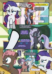 Size: 1920x2715 | Tagged: safe, artist:alexdti, derpibooru import, rarity, oc, oc:penumbra shard, pony, unicorn, comic:how we met, colt, ears, female, filly, filly rarity, floppy ears, foal, glasses, horn, male, mare, younger