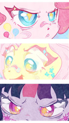 Size: 750x1334 | Tagged: safe, artist:zhaoyingli18055, derpibooru import, fluttershy, pinkie pie, twilight sparkle, alicorn, earth pony, pegasus, pony, g4