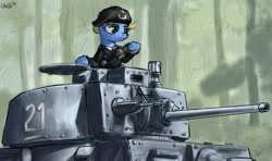 Size: 900x534 | Tagged: safe, artist:uteuk, derpibooru import, oc, 20th century, clothes, female, germany, mare, military, military pony, military uniform, panzer, panzer 38(t), soldier, soldier pony, tank (vehicle), uniform, weapon, world war ii