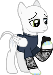 Size: 844x1188 | Tagged: safe, artist:lightningbolt, derpibooru exclusive, derpibooru import, pegasus, pony, .svg available, awsten knight, bald, bald tail, cellphone, clothes, folded wings, frown, heterochromia, hoof hold, hoof polish, jewelry, lidded eyes, long sleeves, looking down, male, necklace, phone, ponified, raised hoof, raised leg, shaved head, show accurate, simple background, smartphone, solo, species swap, stallion, standing, svg, tail, transparent background, vector, waterparks, wings