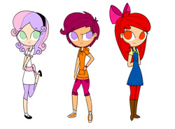 Size: 1102x811 | Tagged: safe, artist:annasabi101, derpibooru import, apple bloom, scootaloo, sweetie belle, human, g4, cutie mark crusaders, humanized, simple background, trio, white background