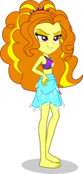 Size: 1977x4137 | Tagged: safe, alternate version, artist:dustinwatsongkx, derpibooru import, adagio dazzle, human, equestria girls, g4, accessory swap, bare arms, bare legs, bare shoulders, barefoot, bikini, bikini top, clothes, clothes swap, feet, female, geode of shielding, grin, hand on hip, jewelry, magical geodes, necklace, puffy hair, rarity's blue sarong, rarity's purple bikini, sarong, simple background, skirt, sleeveless, smiling, solo, spiked headband, swimsuit, swimsuit swap, teeth, transparent background, vector