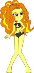 Size: 2177x4638 | Tagged: safe, alternate version, artist:dustinwatsongkx, derpibooru import, adagio dazzle, human, equestria girls, g4, accessory swap, bare arms, bare legs, bare shoulders, barefoot, belly, belly button, bikini, bikini bottom, bikini top, clothes, clothes swap, feet, feet apart, female, geode of empathy, jewelry, legs together, magical geodes, midriff, necklace, simple background, sleeveless, solo, sunset shimmer swimsuit, sunset shimmer's beach shorts swimsuit, swimsuit, swimsuit swap, transparent background, vector, wrist cuff