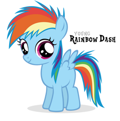 Size: 900x905 | Tagged: safe, alternate version, artist:blackm3sh, derpibooru import, rainbow dash, pegasus, pony, g4, absurd resolution, blue body, blue coat, blue fur, blue pony, blue wings, female, filly, filly rainbow dash, foal, looking at you, magenta eyes, multicolored hair, multicolored mane, multicolored tail, my little pony: friendship is magic, rainbow hair, rainbow tail, simple background, smiling, tail, transparent background, vector, wings, younger