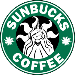 Size: 1644x1644 | Tagged: artist needed, safe, derpibooru import, editor:silence, princess celestia, alicorn, pony, g4, drawthread, female, logo parody, mare, simple background, solo, starbucks, transparent background, vector, vector trace