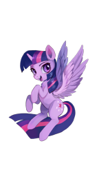 Size: 1080x1920 | Tagged: safe, artist:airwind83549, derpibooru import, twilight sparkle, twilight sparkle (alicorn), alicorn, pony, :d, blushing, chest fluff, female, full body, looking at you, mare, open mouth, open smile, simple background, smiling, solo, spread wings, transparent background, wings