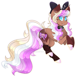 Size: 1024x1020 | Tagged: safe, artist:furtoodie, derpibooru import, oc, oc:cosmic brownie, pony, unicorn, bow, female, hair bow, horn, mare, solo