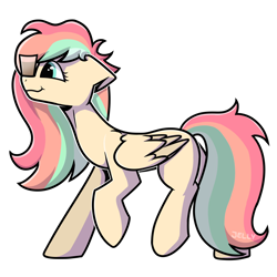 Size: 4000x4000 | Tagged: safe, artist:jellysketch, derpibooru import, oc, oc only, pegasus, pony, absurd resolution, bipedal, folded wings, pegasus oc, profile, raised hoof, raised leg, side view, simple background, solo, tail, wings