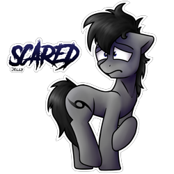 Size: 4000x4000 | Tagged: safe, artist:jellysketch, derpibooru import, oc, oc only, earth pony, pony, absurd resolution, commission, earth pony oc, outline, scared, simple background, solo, transparent background, white outline