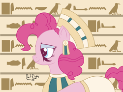 Size: 3644x2731 | Tagged: safe, artist:datzigga, derpibooru import, pinkie pie, egyptian, egyptian headdress, eye of horus, solo