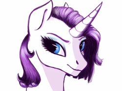 Size: 1600x1200 | Tagged: safe, artist:pjj0, derpibooru import, rarity, pony, unicorn, g4, alternate hairstyle, bust, curved horn, female, horn, mare, portrait, simple background, solo, white background