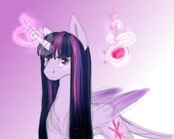 Size: 2738x2190 | Tagged: safe, artist:pjj0, derpibooru import, twilight sparkle, twilight sparkle (alicorn), alicorn, pony, g4, curved horn, female, horn, leonine tail, magic, mare, potion, solo, tail, telekinesis