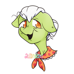 Size: 2480x2480 | Tagged: safe, artist:audreen, derpibooru import, granny smith, g4, bust, simple background, white background