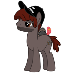 Size: 4121x4121 | Tagged: safe, artist:alicesponycorner, derpibooru import, oc, oc only, bird, earth pony, pony, hat, ponysona, simple background, solo, stubble, tom dark, transparent background, turkey, turkey tom, youtube, youtuber