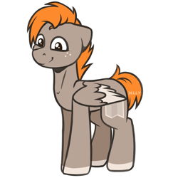 Size: 2000x2000 | Tagged: safe, artist:jellysketch, derpibooru import, oc, oc only, oc:carmel, pegasus, pony, cute, folded wings, freckles, high res, looking at you, male, pegasus oc, simple background, smiling, smiling at you, solo, stallion, white background, wings