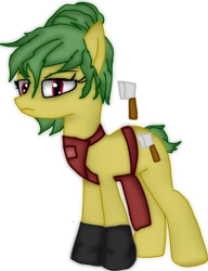 Size: 1553x2017 | Tagged: safe, artist:lurkingshadows, derpibooru import, oc, oc only, earth pony, pony, apron, clothes, gloves, hair bun, solo