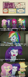 Size: 535x1493 | Tagged: safe, derpibooru import, edit, edited screencap, screencap, applejack, fluttershy, pinkie pie, rainbow dash, rarity, human, equestria girls, g4, rainbow rocks, comic, female, humane five, screencap comic, the loud house, tlh hater