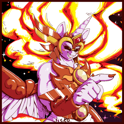 Size: 2048x2048 | Tagged: safe, artist:jisito, derpibooru import, daybreaker, alicorn, anthro, g4, broly, dragon ball, dragon ball z, female