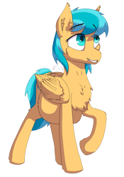 Size: 5191x7431 | Tagged: safe, artist:al solae, derpibooru import, oc, oc only, oc:seaglow, pegasus, pony, belly, blue eyes, cheek fluff, chest fluff, ear fluff, ears, eye clipping through hair, female, fluffy, happy, mare, pegasus oc, pregnant, simple background, solo, transparent background