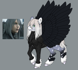 Size: 1280x1150 | Tagged: safe, artist:malinraf1615, derpibooru import, earth pony, pegasus, pony, clothes, final fantasy, final fantasy vii, final fantasy vii advent children, male, ponified, solo, species swap, stallion, yazoo