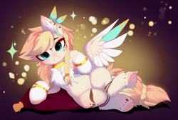 Size: 5291x3565 | Tagged: safe, artist:empress-twilight, derpibooru import, oc, oc:tufty, pegasus, pony, belly, belly button, chest fluff, commission, fangs, female, female oc, looking at you, solo, ych result