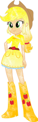 Size: 565x1800 | Tagged: safe, artist:mirai-digi, derpibooru import, applejack, human, equestria girls, g4, alternate hair color, boots, clothes, ethereal mane, galaxy mane, high heel boots, shirt, shoes, simple background, skirt, solo, transparent background