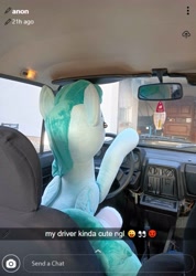 Size: 2911x4080 | Tagged: safe, artist:epicrainbowcrafts, derpibooru import, spring melody, sprinkle medley, pegasus, pony, g4, car, car interior, clothes, driving, female, irl, life size, mare, meme, photo, plushie, sitting, skoda, snapchat, socks