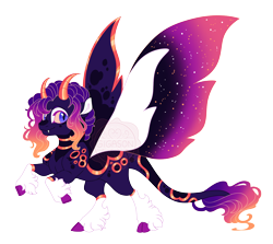 Size: 4600x4100 | Tagged: safe, artist:gigason, derpibooru import, oc, oc only, oc:gumball goodnight, changepony, hybrid, g4, absurd resolution, adoptable, blank flank, blue eyes, body markings, cloven hooves, coat markings, colored, colored eyelashes, colored hooves, colored horn, colored horns, colored pinnae, colored sclera, colored wings, curved horn, curved horns, cute, cute little fangs, ethereal mane, ethereal tail, ethereal wings, eye markings, facial markings, fangs, feminine stallion, fetlock tuft, flat colors, glowing, glowing mane, glowing tail, gradient mane, gradient tail, gradient wings, hooves, horn, horns, hybrid oc, large wings, leg markings, leonine tail, long mane, long mane male, long tail, looking at you, looking back, magical lesbian spawn, male, male oc, multicolored wings, obtrusive watermark, offspring, orange sclera, parent:nightmare moon, parent:oc, parent:oc:poppy pigment, parents:canon x oc, purple body, purple coat, purple eyelashes, purple eyes, purple hooves, purple wings, rearing, shiny horn, shiny horns, simple background, slit eyes, smiling, socks (coat marking), solo, splotches, spread wings, stallion, stallion oc, starry wings, tail, tail markings, three quarter view, transparent background, watermark, wings, yellow sclera