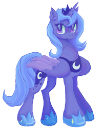 Size: 2867x3560 | Tagged: safe, artist:teochronico, derpibooru import, princess luna, alicorn, pony, g4, colored wings, concave belly, crown, female, folded wings, high res, hoof shoes, jewelry, mare, peytral, princess shoes, regalia, s1 luna, simple background, slender, solo, thin, transparent background, two toned wings, wings