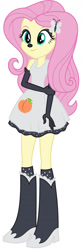 Size: 595x1800 | Tagged: safe, artist:avazquez9, derpibooru import, fluttershy, human, equestria girls, g4, boots, clothes, high heel boots, polka dot socks, shirt, shoes, simple background, skirt, socks, solo, white background