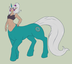 Size: 2031x1814 | Tagged: safe, artist:sepisnake, derpibooru import, oc, oc only, oc:seabreeze, centaur, taur, unicorn, concave belly, female, horn, simple background, solo