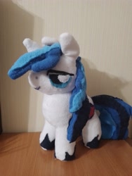 Size: 3000x4000 | Tagged: safe, artist:jbond, derpibooru import, shining armor, pony, unicorn, g4, handmade, horn, indoors, irl, male, photo, photography, plushie, solo, stallion, unshorn fetlocks