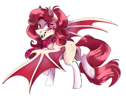 Size: 3408x2608 | Tagged: safe, artist:hallowraith, derpibooru import, oc, oc only, oc:royal anne, pony, undead, vampire, vampony, gift art, red mane, wings