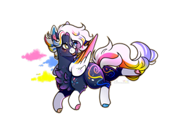 Size: 1600x1200 | Tagged: safe, artist:legendaryshadee, derpibooru import, oc, oc:color mist, pegasus, pony, colored wings, female, mare, multicolored wings, simple background, solo, tongue, tongue out, transparent background, wings