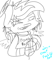 Size: 1600x1800 | Tagged: safe, artist:david_bal'air, derpibooru import, oc, oc:known pony, basketball, clothes, crappy art, faic, halo, jersey, sports, spread wings, vulgar, wings