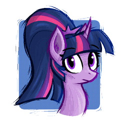 Size: 492x492 | Tagged: safe, artist:daze, derpibooru import, twilight sparkle, pony, unicorn, g4, alternate hairstyle, female, horn, mare, pixel-crisp art, ponytail, simple background, solo, transparent background