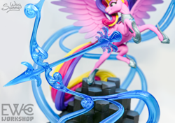 Size: 1600x1126 | Tagged: safe, artist:ewc workshop, artist:sunny way, derpibooru import, princess cadance, alicorn, g4, 3d print, archer, arrow, art, artwork, bow, craft, figurine, handmade, horn, irl, magic, my little pony, my little pony: friendship is magic, painting, photo, princess, sculpture, smiling, spell, statue, temerity, wings