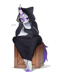 Size: 1500x2000 | Tagged: safe, artist:zlatavector, derpibooru import, oc, oc only, anthro, kirin, commission, female, kirin oc, looking at you, mare, nun, nun outfit, sitting, sketch, smiling