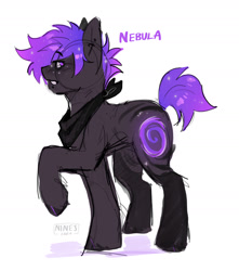 Size: 1269x1434 | Tagged: safe, artist:itssilver, derpibooru import, oc, oc only, oc:nebula, earth pony, pony, simple background, solo, white background