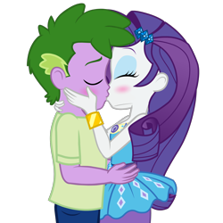 Size: 1920x1920 | Tagged: safe, artist:georgegarza01, derpibooru import, rarity, spike, human, equestria girls, g4, blushing, eyes closed, female, human spike, humanized, kissing, male, shipping, simple background, sparity, straight, transparent background, vector