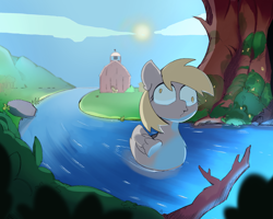 Size: 2500x2000 | Tagged: safe, artist:luanbang, derpibooru import, applejack, derpy hooves, duck, duck pony, hybrid, g4, farmer, female, forest, mare, my little pony: friendship is magic, nature, pony hybrid, river, species swap, tree, water