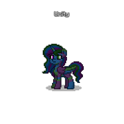 Size: 600x600 | Tagged: safe, artist:veprem, derpibooru import, oc, oc only, oc:unity, fallout equestria, animated, artificial alicorn, ashes town, blue alicorn (fo:e), female, fusion, gif, green alicorn (fo:e), mare, mutant, oc fusion, pixel art, purple alicorn (fo:e), simple background, sprite, transparent background