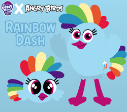 Size: 1000x883 | Tagged: safe, artist:oliviafanxd, derpibooru import, rainbow dash, bird, g4, angry birds, birdified, crossover, female, solo, species swap